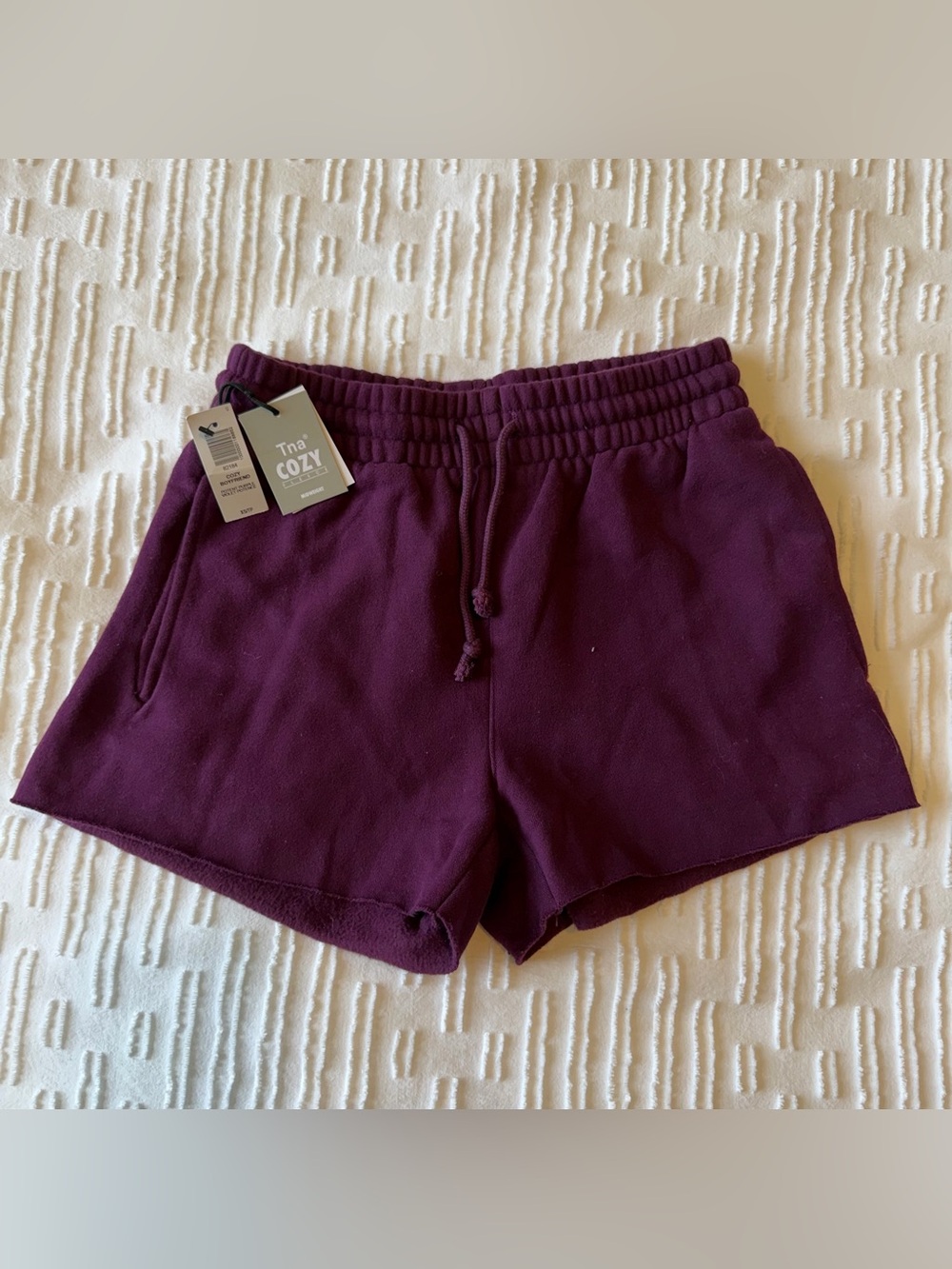 TNA Cozy Fleece Athletic Shorts - Deep Plum